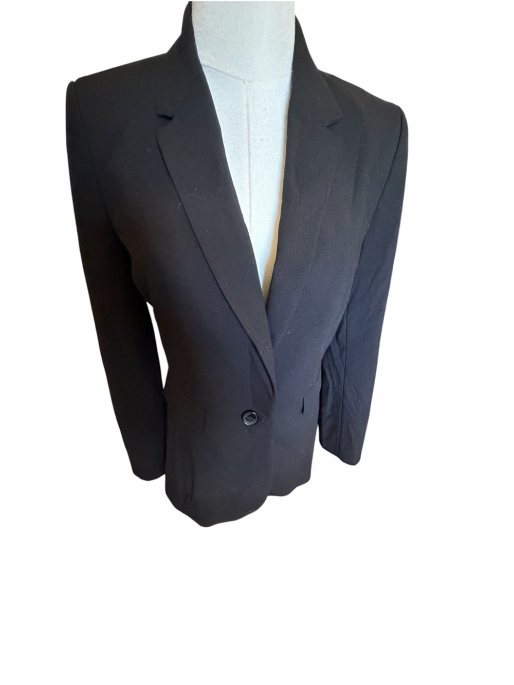 DKNY Classic Black Womens Single-Button Notch Collar Blazer Sz 2
